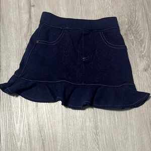 Navy Blue Ruffled Denim Skirt